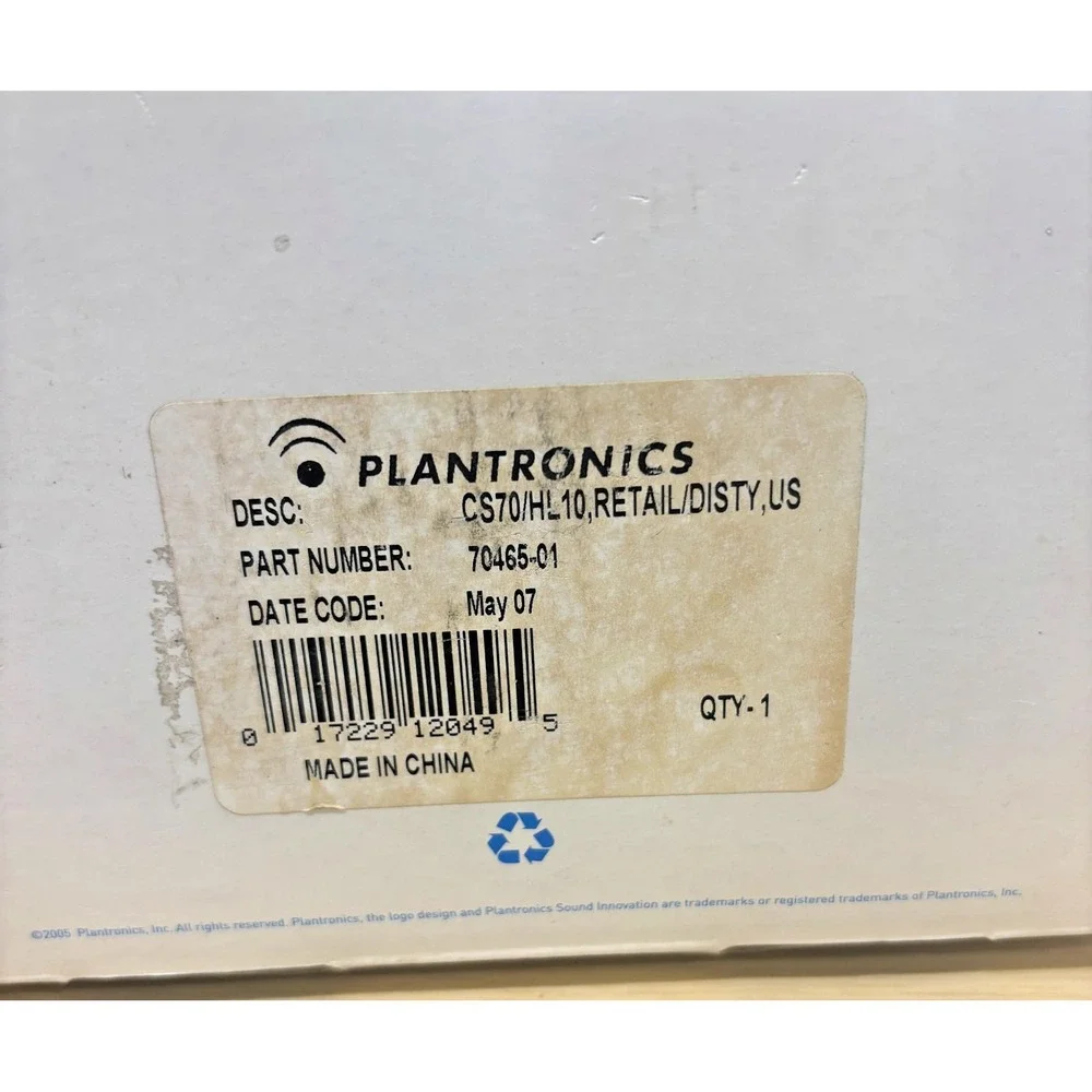 Plantronics CS70 Wireless Office Headset System Base Charging Dock 70465-01